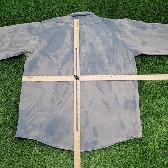 Vintage Winter-Run Button Shirt XL 23x27 Faded Blue Bleached - Picture 7 of 11